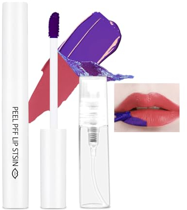 Prreal Peel Off Lip Tint Lip Stain, Tattoo Coloured Lip Tint Stain, Natural Based Peel Off Lip Gloss, Transfer-Safe Waterproof lip tint korean Schminke, Durable Non-Stick Cup tear-off lipstick(04)
