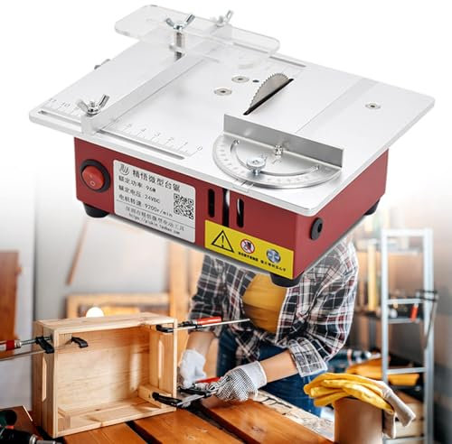 DIXII 96W Mini Hobby Table Saw for Model Making, 7 Adjustable-Speed Desktop Woodworking Small Bench Saw, Crafts Wood Aluminum Alloy Acrylic Cutting Machine