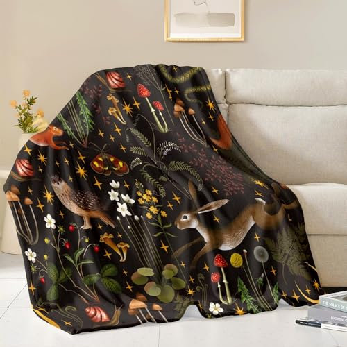 Fchen art Vintage Blanket Jungle Tropical Flower Tapestry Throw Woven from Cotton William Morris Retro Flowers Blanket Double Retro Boho Botanical Plant Throw Bed Blanket for Sofa Chair 125 x 150cms