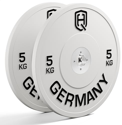 HQ Germany® Hantelscheiben 50mm [Set/Paar 5-25kg] - Wettkampf Vollgummi Bumper Plates 5kg - Hantelscheiben Set 50mm, Gewichtsscheiben, Gewichte, Weight Plates nach IWF Standard