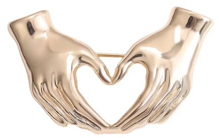 Damen-Brosche, Vintage-Damen-Broschen, Damenmode Pins, niedliche Broschen für Frauen, Hands-zu-Herz-Gesten-Brosche, Pullover-Mantel-Zubehör für Frauen, Broschen, Refer to, Acryl,
