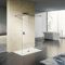 GRAND VERRE Paroi de douche fixe 120x200 avec deux barres de fixation 140cm en aluminium noir mat