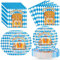 SEPGLITTER 80 Stück Oktoberfest Tischdeko Set, Bayrische Deko mit 7 Zoll Oktoberfest Teller Und Große Servietten für Bayerische Oktoberfestparty Grillfeste Bierfest Outdoor