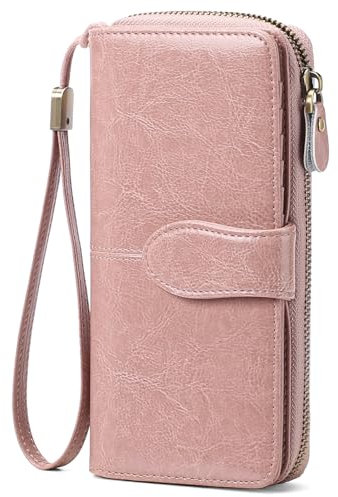 GAEKEAO Portefeuille Femme Grand Format, Grande capacité Porte Monnaie Femme Cuir, Porte-chéquiers Porte-Carte RFID Blocage, Idee Cadeau Femme