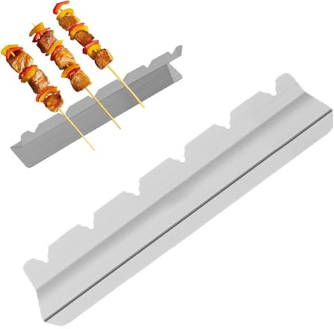 Soporte para brochetas para barbacoa, soporte para brochetas para barbacoa, soporte para pinchos para barbacoa, soporte para brochetas de acero inoxidable, soporte ancho para brochetas
