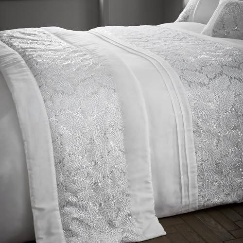 Portfolio Home Rouen Embellished Sequins White Rectangular 50 x 220cm Quilted Bed Runner Bedding Decor