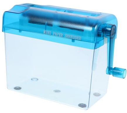 SHOWERORO Manueller Aktenvernichter Handkurbel Tragbar Für Papier Und Karton Einfacher Betrieb Ohne Strom Für Büro Und Zuhause Inklusive Abfallbehälter Sicheres Und Sauberes Dokumentenschred