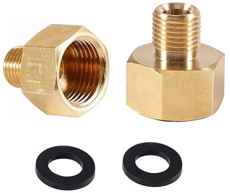 2 Stück Gasflaschen Adapter 1/2 Zoll IG x 1/4 Zoll AG, Gas Adapter, 1/2 Rechts auf 1/4 Rechts, Gasschlauch Adapter Verbinder für Gaskocher, Campingkocher, Hockerkocher, Gasherd,LPG mit Dichtung