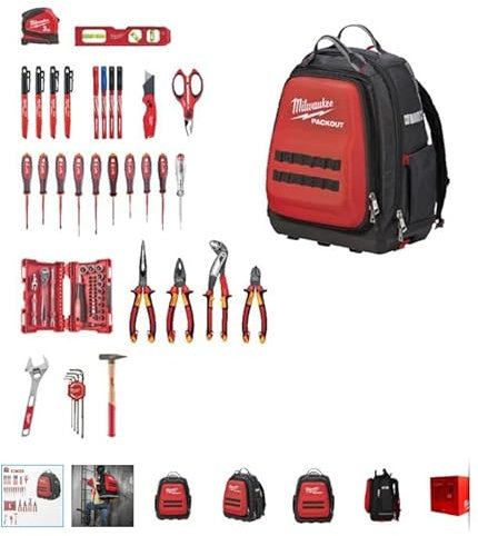 Milwaukee Electrician's Backpack PACKOUT 76 Pieces Set - 4932498407