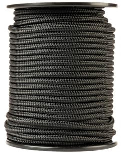 SNURO Cuerda de nailon (6 mm, 50 m, negro) – Paracord de poliamida trenzado resistente, resistente al desgaste y sólido, carga de rotura de 622 kg