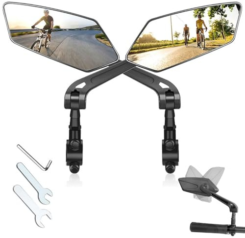 Specchietto Bici,2 Pezzi Specchietto Retrovisore Bici,360° Ruotabile HD Specchietto Retrovisore per Bicicletta,Bicicletta Elettrica per Manubrio da 20-25 mm