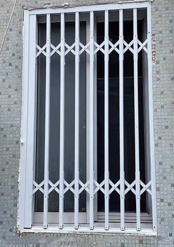 Reja de Ventana Extensible antirrobo, Evita caídas accidentales. Barandilla de Aluminio para Balcones. Barras de Seguridad Plegables para Ventanas de Apartamentos (100 cm x 100 cm/39 Pulgada