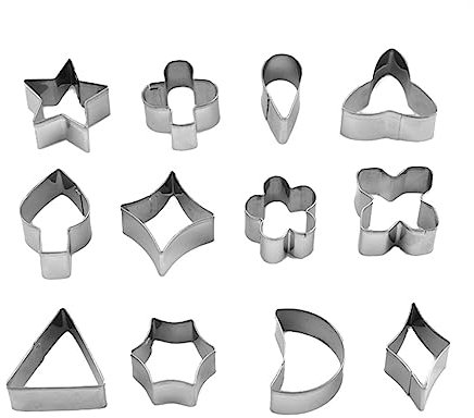 Cabilock 12 Pièces moule à biscuits Emporte-pièce de bricolage Silver