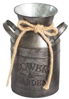 Iron Sheet Flower Container Silver Iron Retro Decor Vase