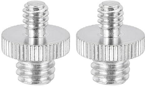 PATIKIL 3/8 to 1/4 Male Thread Camera Tripod Screw Adapter,2Pcs Silver | Camera Converter Screw Adapter Connector for Microphone Tripod Monopod Ball Head Light Stand Mount
