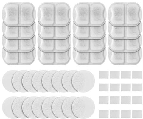 Fangxuee Cat Water Fountain Filters Replacement for 7L/230oz/1.8G Stainless Steel Pet Water Fountain Filters and Sponges 16 Set