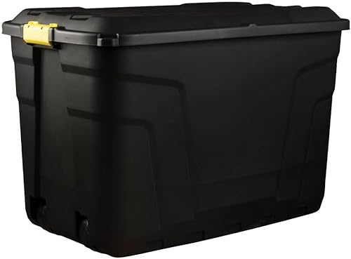 Bowers Bargains Storage Box, 110L Capacity, Heavy Duty Case with Lid and Wheels, Made in the UK