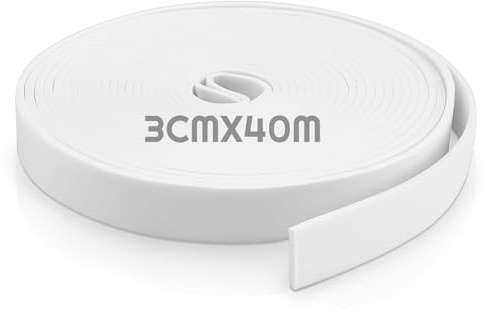Xuniea Randdämmung Behnfugenband für Ausgleichsmasse, 3 cm x 40 m, 1 Stück | Weiß, Selbstklebend, Randdämmstreifen, Dehnfugenband und Trennwandband, für Estrich und Fußbodenheizung