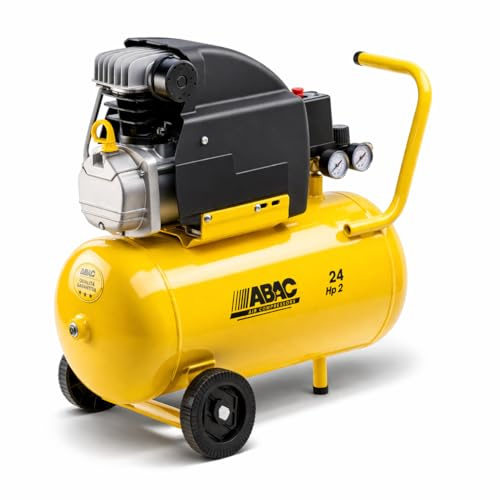 Compressore Abac 24 Lt 2 HP – Compressore Aria Elettrico Portatile – Ideale per Officina, Fai da Te e Lavori Domestici (compressore 24 lt)