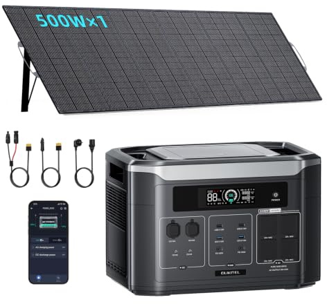 OUKITEL 3200W/2048Wh Solargenerator mit 500W Solarpanel BP3000E