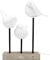 Kare Design Tischlampe Animal Birds LED Weiß, Tischleuchte, Vogel Motiv, Porzellan Schirm, Beton Fuß, Schreibtischlampe Kinder, Dekoleuchte, Lampe für Wohnzimmer, Schlafzimmer, 52x35x25 cm (H/B/T)