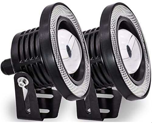 KATUR 2 unids Alta Potencia 3.5 Proyector Universal LED Blanco Luz de Niebla Blanca COB Halo Angel Anillos de Ojo DRL Bombillas de la lámpara de conducción