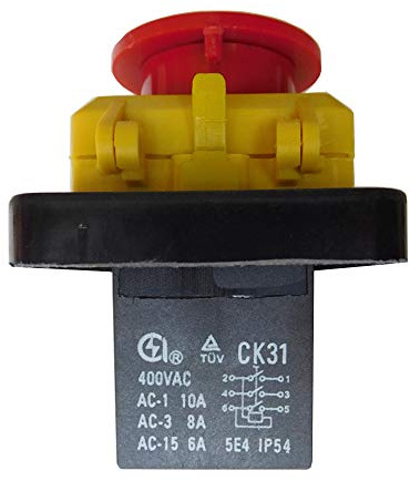 CK31 400V 6 broches imperméable à l'eau interrupteur d'arrêt d'urgence à bouton-poussoir électromagnétique à bouton-poussoir pour équipements industriels outils de découpe électrique TUV IP54