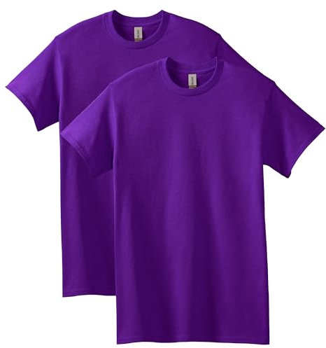 Gildan Camiseta para Hombre de algodón Pesado, Estilo G5000, 2 Unidades Camisa, Violeta (Paquete de 2), M (Pack de 2)