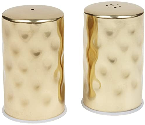 American Metalcraft GHSP2 Hammered Salt & Pepper Shaker Set, Gold, 2-Ounces Each