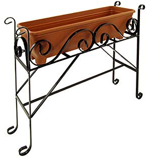 Garden Pride Patio Planter Trough Stand - Made of plastic coated solid steel - Handmade in the UK (Terracotta)