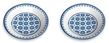 TarHong Cat Saucer - Patterned Cat Saucer Dish for Milk and Wet Food - Pet Dining Accessories (Morrocan Indigo, Saucer)