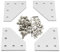 Befenybay 4PCS Eckhalterungsplatte mit 20PCS M5-Schrauben und 20PCS M5 T-Muttern, 5-Loch-T-Stück Außenverbindungsplatte für Aluminiumprofil-3D-Druckerrahmen der Serie 2020 (Silber L-4 mit Schraube)
