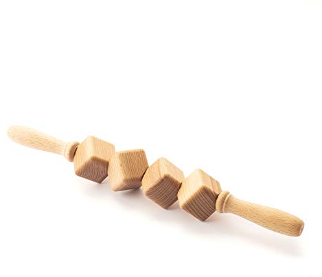 Ribnican Accessories Anti Cellulite Masseur Rouleau à Cubes de Massage Appareil Maderothérapie Bois 40 cm