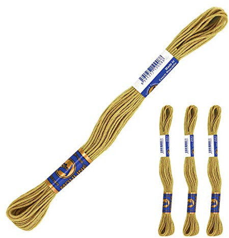 3 Docken Stickgarn je ca. 8m / Sticktwist 100% Baumwolle Stickerei verschiedene Farbwahl, Farbe :6732 Bernsteinfarben