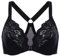 DELIMIRA Women's Front Fastening Bra Racer Back Lace Plus Size Non Padded Underwired Black 40D