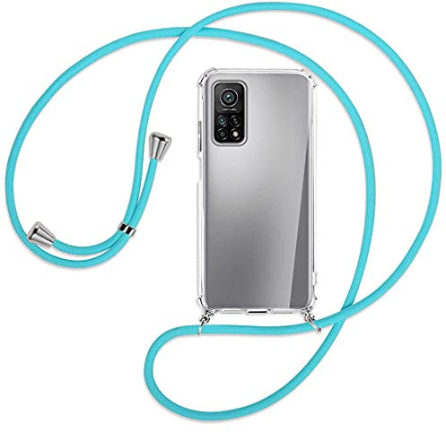 mtb more energy® Handykette kompatibel mit Xiaomi Mi 10T (Pro) 5G (6.67'') - türkis - Smartphone Hülle zum Umhängen - Anti Shock Full TPU Case
