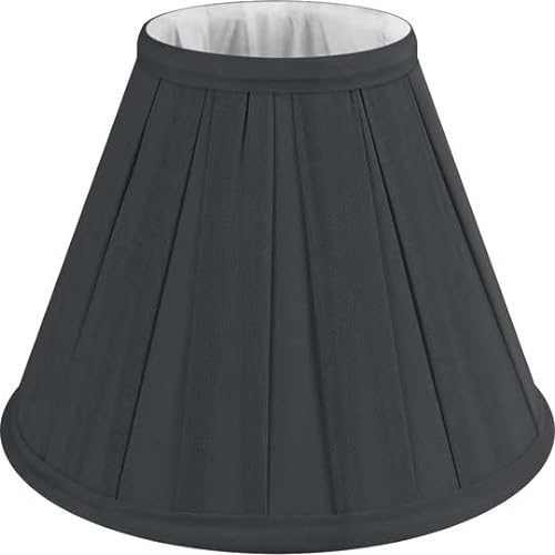 Wogati® Premium Lampenschirm E14/E27 Baumwolle | Verschiedene Größen & Farben | Schwarz (Gefaltet) / Größe: S | Für Stehlampe, Hängelampe und Tischlampe