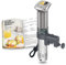 KitchenBoss Sous-Vide Garer Sous-Vide Stick: Farbige LCD-Rezepte | G321 Silver | Ultra-leise | Bürstenloser Gleichstrommotor | 1100 Watt | IPX7 Wasserdicht