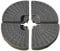 Outsunny 4 PCs Portable Round Parasol Base Up to 100kg, Sand or Water Fillable Umbrella Cross Stand Weights Holder