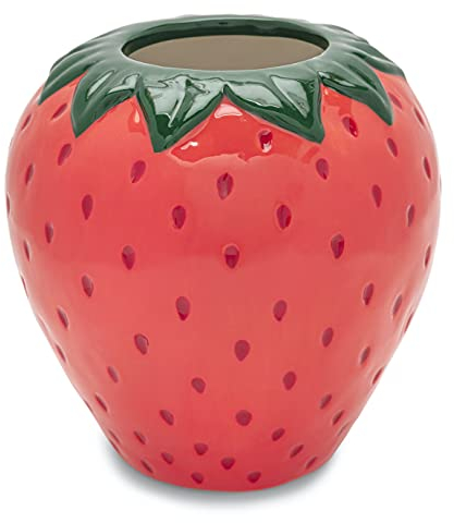 ban.do Vase à Fraises d'inspiration Vintage, Vase décoratif en céramique, Grand Vase à Fleurs, décoration Unique pour la Maison/la Cuisine/Le Bureau