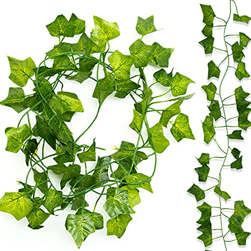 SZXMDKH Edera Finta, 1 Pezzi Pianta Artificiale Rampicante, Edera Artificiale Ghirlanda Foglie Verdi per Matrimonio, Festa, Ufficio, Casa, Finestra, Giardino, Esterne Interne, Decorazione Murale