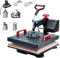 CREWORKS 38cmx38cm Hitzepresse Transferpresse 1400W Heat Press Heißpresse 360 Grad Schwenkbar DIY Mulitifunktional Sublimation Wärmepresse (8 in 1)