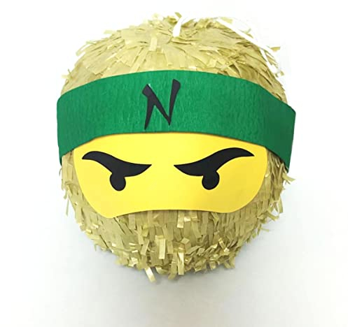 Ninja Pinata - Ideal für die Ninja Party - Geschenk für Geburtstag - Farbe zur Auswahl: Grün, Schwarz, Blau, Rot (Gold)