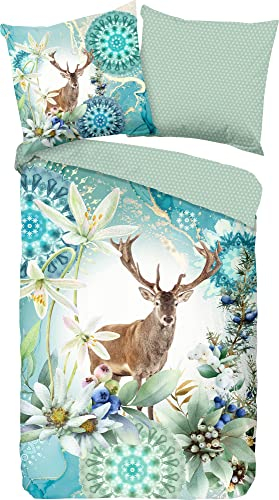 HIP Wendebettwäsche Xela Satin bunt Größe 155x220 cm (80x80 cm)
