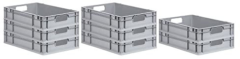 PROREGAL SuperSparSet 8x Eurobox NextGen Economy | Griffe offen |HxBxT 12x40x60cm | 23 Liter | Eurobehälter, Transportbox, Transportbehälter, Stapelbehälter