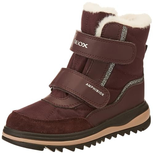 Geox J ADELHIDE Girl B AB Ankle Boot, DK Burgundy, 39 EU