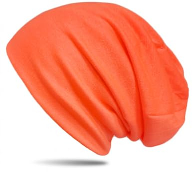 WANSSY® Damen Herren Unisex Uni Farbe Beanie Fashion ohne Muster Einheitshröße Kopfbedeckung Schutz vor der Sonne (Neonorange)