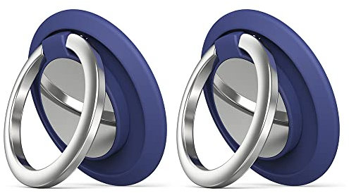 Phone Ring Holder, 2 Pieces Universal Phone Ring Stand, 360° Adjustable Handy Finger Ring Grip Sturdy Magnetic Mobile Phone Loop for All Mobile Phone (Blue)