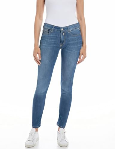 Replay Damen Jeans New Luz Skinny-Fit mit Power Stretch, Medium Blue 009-1 (Blau), 27W / 30L