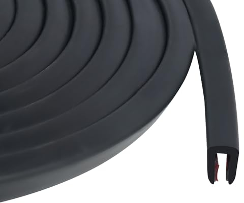 SDLDEER Rubber Edge Trim, 3mm×3m Flexible U Channel Edge Trim Self-Adhesive U Shaped Edge Protector for Car Doors, Panels, Table Corners, Black
